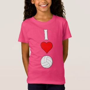 Meisjes I Love (Heart) Volleyball Graphic T-Shirt