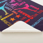 Meisjes Ice Skating Gedekte kleurrijke vun Sherpa Deken (3/4)