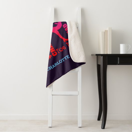 Meisjes Ice Skating Gedekte kleurrijke vun Sherpa Deken (In situ)