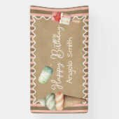 Meisjes Ijsje Kinderen Verjaardag Kraft Papier Spandoek (Verticaal)