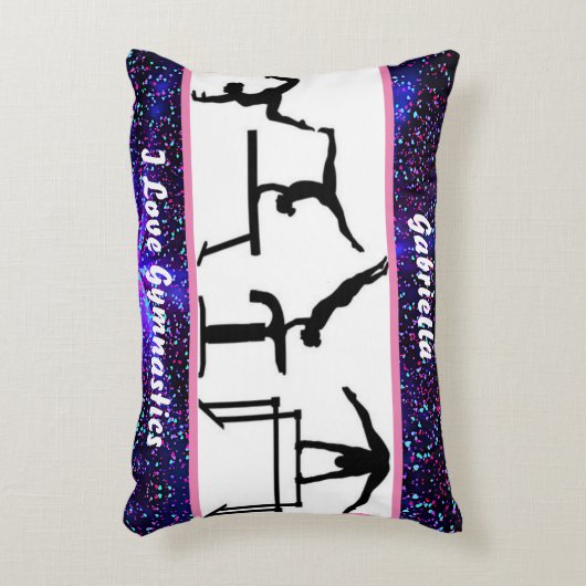 Meisjes Ik hou van gymnastiek Accent Kussen (Voorkant(Verticaal))