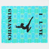 Meisjes Ik hou van gymnastiek fleece deken (Voorkant (Horizontaal))