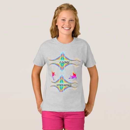 Meisjes Ik hou van GYMNASTIEK T-SHIRT (Voorkant volledig)