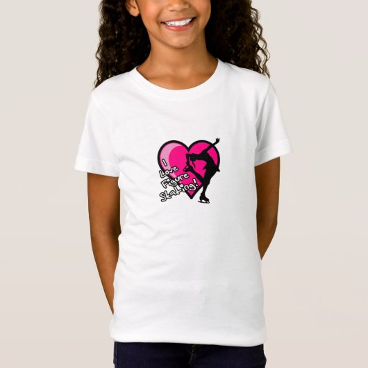 MEISJES - Ik hou van schaatsen op basis van liefde T-shirt (Voorkant)