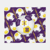 meisjes Ik hou van voetbal paars gouden witte  Fleece Deken (Voorkant (Horizontaal))