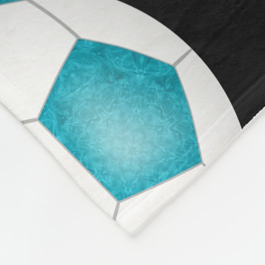 meisjes Ik hou van voetbaltekst turquoise blauw wi Fleece Deken (Hoek)