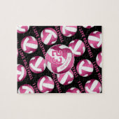 meisjes Ik hou van volleybal helder roze gepersona Legpuzzel (Horizontaal)