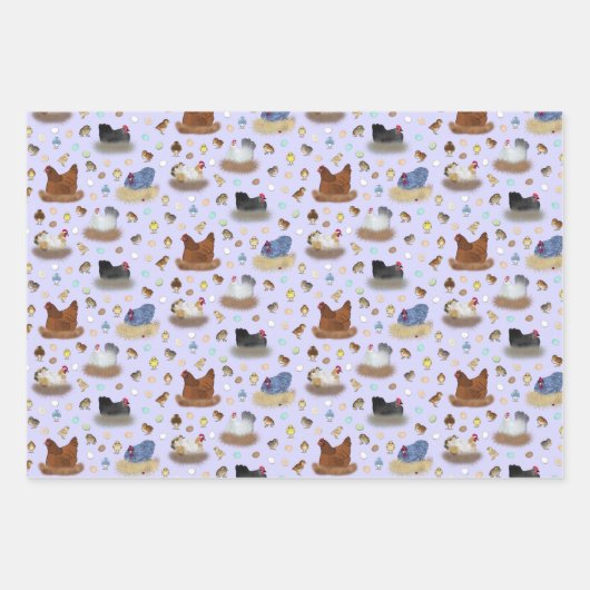 Meisjes in de Coop - roze, paarse, mint aqua Inpakpapier Vel (Voorkant 3)