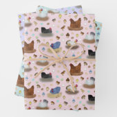 Meisjes in de Coop - roze, paarse, mint aqua Inpakpapier Vel (In situ)