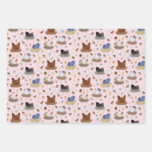 Meisjes in de Coop - roze, paarse, mint aqua Inpakpapier Vel (Voorkant)