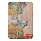 Meisjes in de keuken (klassieke Zweedse kunst) Badmat (Voorkant Verticaal)