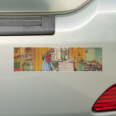 Meisjes in de keuken (klassieke Zweedse kunst) Bumpersticker (Op auto)