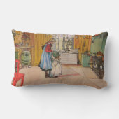 Meisjes in de keuken (klassieke Zweedse kunst) Kussen (Achterkant)