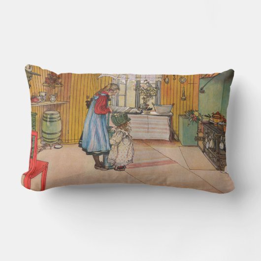 Meisjes in de keuken (klassieke Zweedse kunst) Kussen (Voorkant)