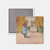Meisjes in de keuken (klassieke Zweedse kunst) Magneet (Voorkant / Achterkant)