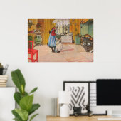 Meisjes in de keuken (klassieke Zweedse kunst) Poster (Thuiskantoor)