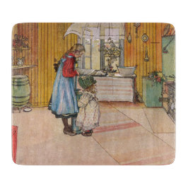 Meisjes in de keuken (klassieke Zweedse kunst) Snijplank