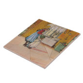 Meisjes in de keuken (klassieke Zweedse kunst) Tegeltje (Zijkant)