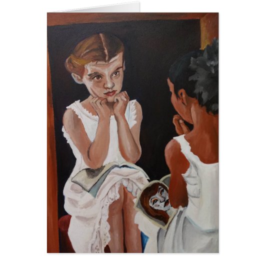 Meisjes in de Mirror Notecard (Voorkant)