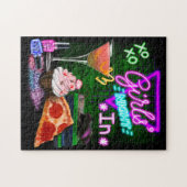 Meisjes in de nacht in de puzzel van een meisje legpuzzel (Horizontaal)