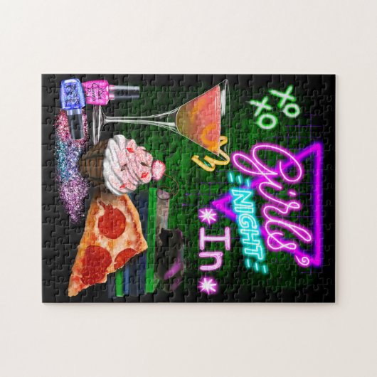 Meisjes in de nacht in de puzzel van een meisje legpuzzel (Horizontaal)