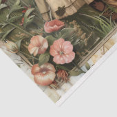 Meisjes in de tuin decoupage tissuepapier (Detail)