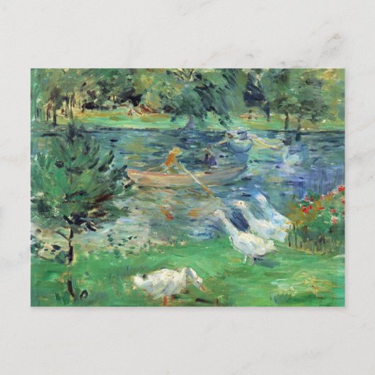 Meisjes in een boot met ganzen van Berthe Morisot Briefkaart (Voorkant)