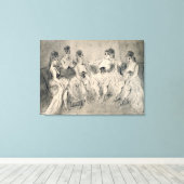 Meisjes in een Bordello Canvas Afdruk (Insitu (Houten vloer))