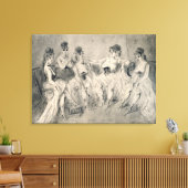 Meisjes in een Bordello Canvas Afdruk (Insitu (Woonkamer))