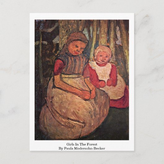 Meisjes in het bos van Paula Modersohn-Becker Briefkaart (Voorkant)