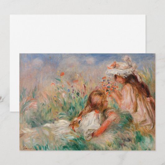 Meisjes in het gras | Pierre-Auguste Renoir (Voorkant / Achterkant)