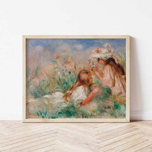 Meisjes in het gras | Pierre-Auguste Renoir Poster