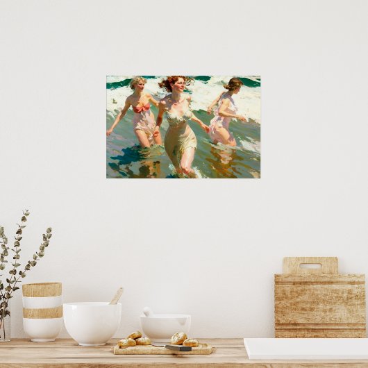 Meisjes in het surf poster (Keuken)