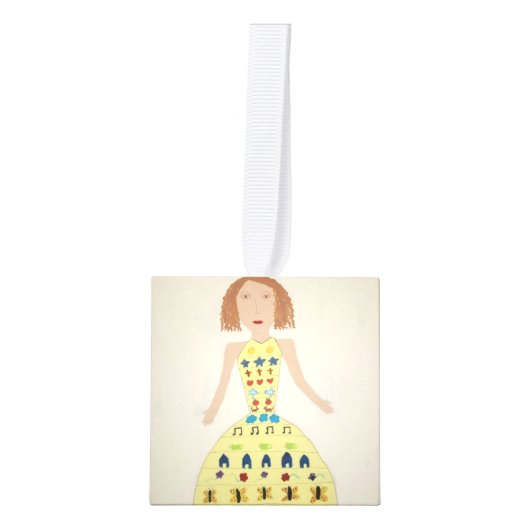 Meisjes in Jurken Cube Ornament (Voorkant)