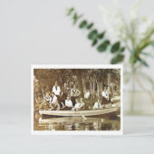 Meisjes in kamp bij Row Boat  Briefkaart (Staand voorkant)