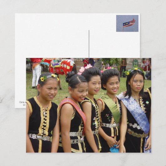 Meisjes in kostuum briefkaart (Voorkant / Achterkant)