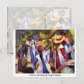 Meisjes in open stand tegen August Macke Briefkaart (Voorkant / Achterkant)