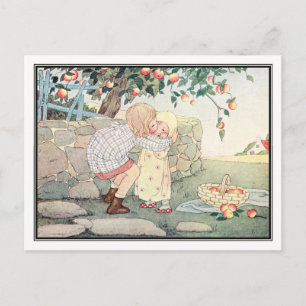  meisjes in Orchard door H. Willebeek Le Mair Briefkaart