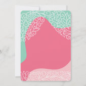 Meisjes in Roze en Zee Groen met Cross Baptisme Kaart (Achterkant)