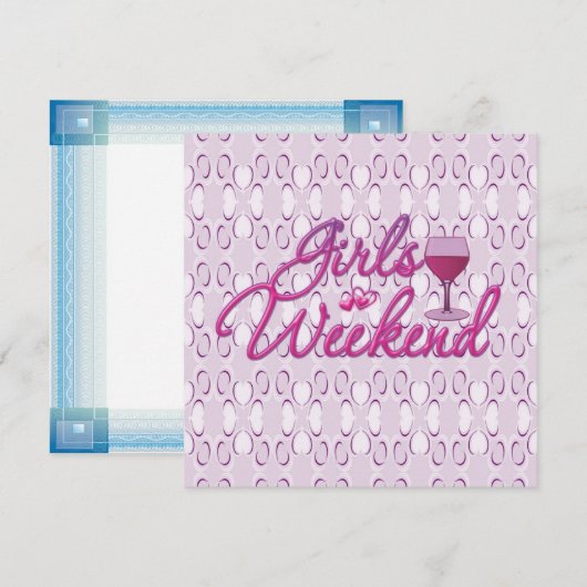 meisjes in weekenddagen - nacht uit feestfeest kaart (Voorkant / Achterkant)