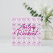 meisjes in weekenddagen - nacht uit feestfeest kaart (Staand voorkant)