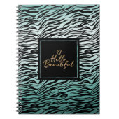 Meisjes in zwart Zebra afdrukken Hallo mooi Notitieboek (Voorkant)