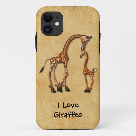 Meisjes iPhone5 Moeder Baby Giraffes Case-Mate iPhone Case (Achterkant)