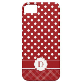 Meisjes iPhone5 Red White Polka Dots Monogram iPhone 11 Hoesje