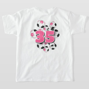Meisjes Jersey Nummer Groep van voetballen Roze T-shirt