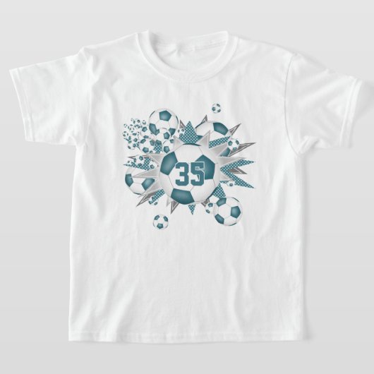 Meisjes Jersey Nummer voetballen Sterren blauwgroe T-shirt (Laagn)