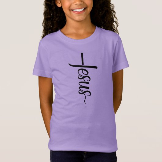 Meisjes Jesus Cross Faith T-Shirt (Voorkant)