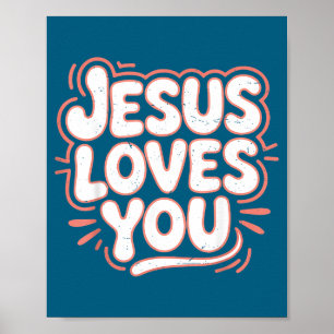 Meisjes Jezus houdt van Roze Christelijk Peuter Poster