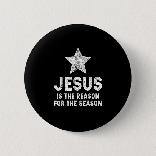 Meisjes Jezus is de reden voor het kerstfeest Ronde Button 5,7 Cm (Voorkant)