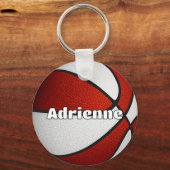 Meisjes Jongens Basketbal Rood Team Kleuren Sleutelhanger (Achterkant)